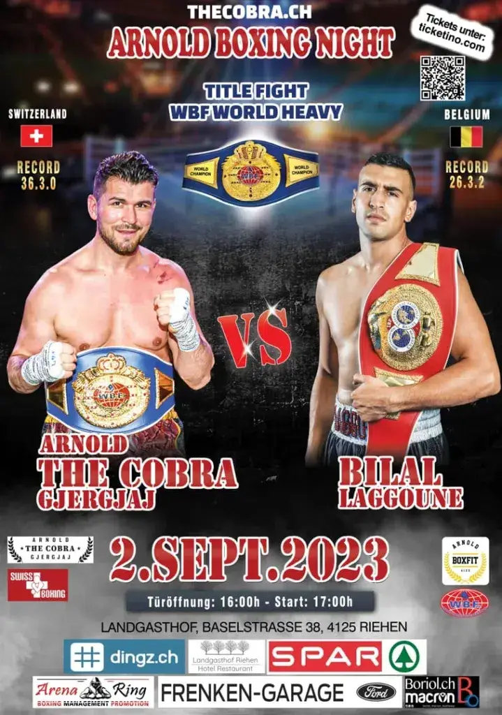 WBF WORLD CHAMPION HEAVY TITLE Bilal Laggoune vs Arnold 'The Cobra' Gjergjaj
