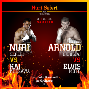 Fight #36 Arnold Gjergjaj vs Elvis Moyo vom 2019-05-25 Sporthalle, Kirchberg