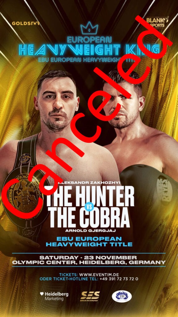 24.11.2024 EBU HEAVY TITLEFIGHT is canceled